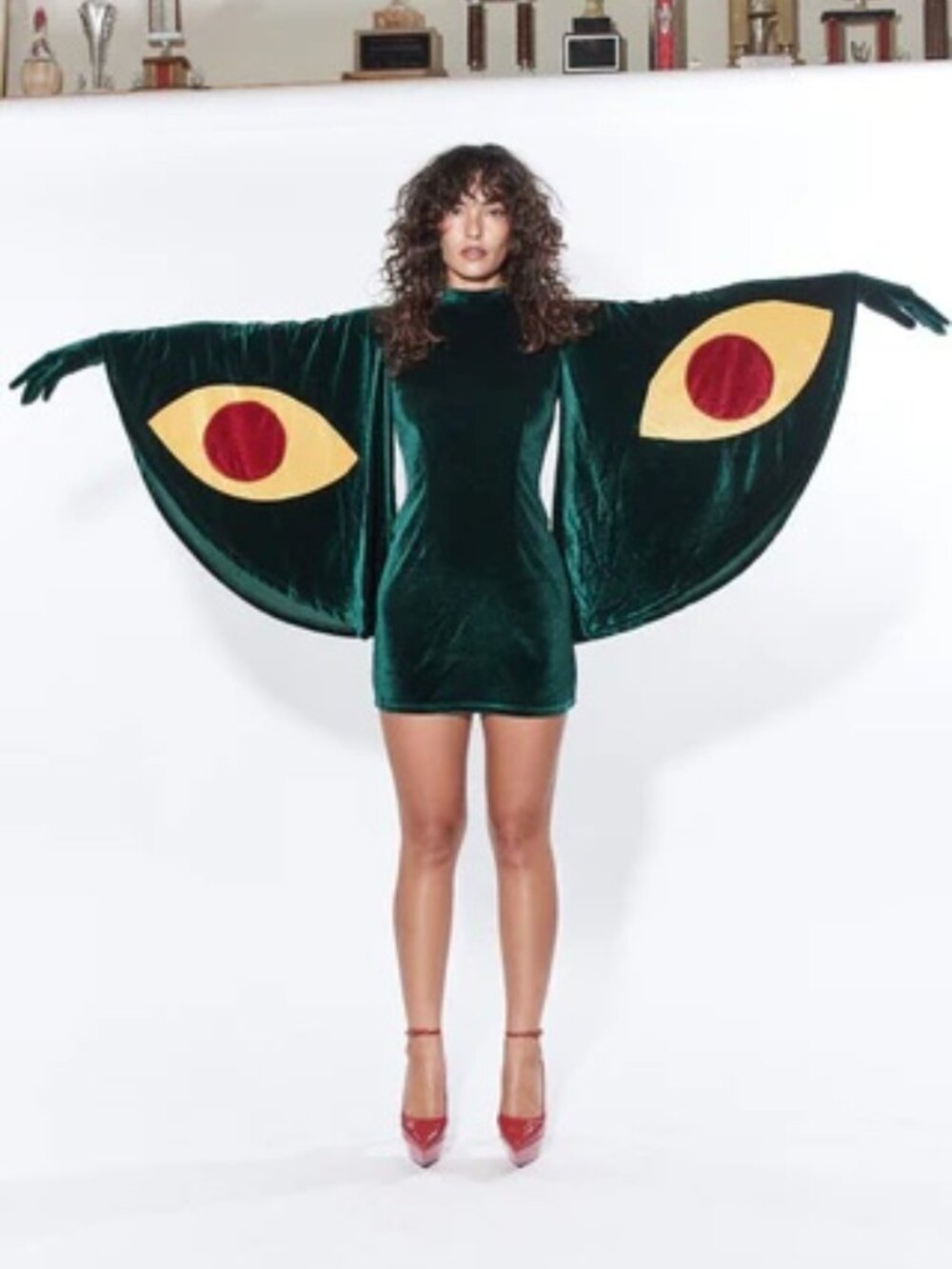 Fashion Brand Company Moth Green Velvet Minidress S
